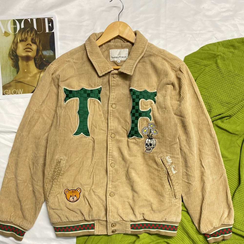 Teddy Fresh Plaid Jacket with Bear Print